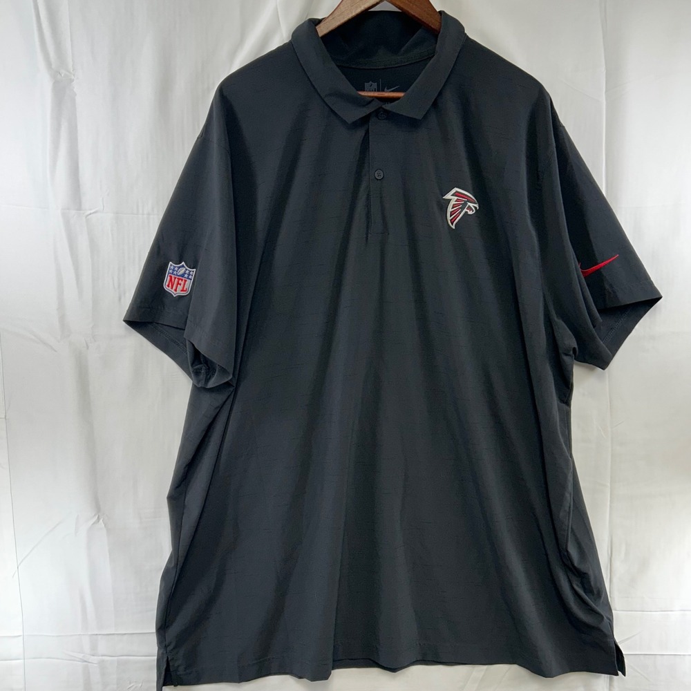 Nike Atlanta Falcons Polo Mens 3XL Black NFL Dri-FIT Textured Sideline Shirt